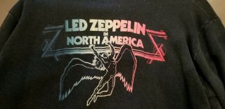 Vintage LED ZEPPELIN 1975 NORTH AMERICAN TOUR crew zip sweat shirt large rare 8