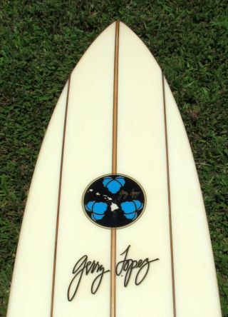 Vintage Gerry Lopez Shaped Signed Lightning Bolt Pipeline Hawaii Gun Surfboard 10