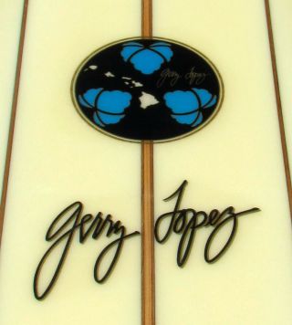 Vintage Gerry Lopez Shaped Signed Lightning Bolt Pipeline Hawaii Gun Surfboard