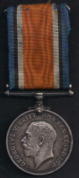 1914 - 18 Wwi Kgv Vintage Raf Issued British Silver War Medal,  Ribbon Tmm