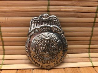 Cracker Jack Toys Special Police Metal Toy Badge 1950’s Tin Police Badge