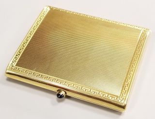 Antique Art Deco 18k Solid Yellow Gold Cigarette Case Signed 147.  4 Grams.