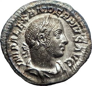 Severus Alexander 231ad Rome Ancient Silver Roman Coin Quality Spes Hope I73182