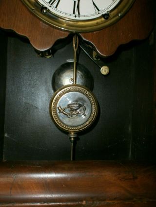 Antique Seth Thomas Mantle Shelf Wall clock with Ornate Pendulum 5