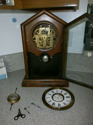 Antique Seth Thomas Mantle Shelf Wall clock with Ornate Pendulum 6