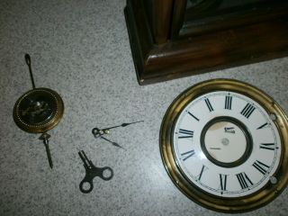Antique Seth Thomas Mantle Shelf Wall clock with Ornate Pendulum 7