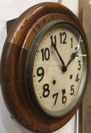 Antique Pendulum Wall Clock W/ Solid Oak Case & Melodious Chime 2
