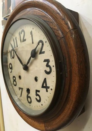 Antique Pendulum Wall Clock W/ Solid Oak Case & Melodious Chime 3