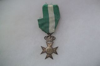 Italy Ww1: Vintage Military Cross Long Service (25 Years) Silver