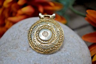 Greek Jewelry Zolotas Ancient Labyrinth Shield Sterling Silver Brooch Pendant