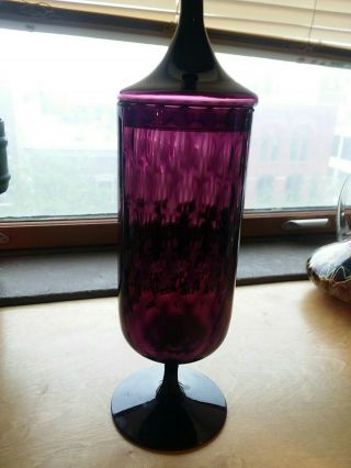 Vintage Amethyst Glass Apothecary Jar