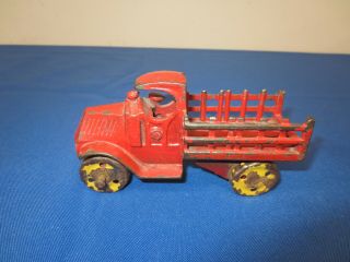 Early 1900’s A.  C.  Williams Red Cast Iron Open Stake Bed Truck