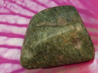 ANCIENT PRE - COLUMBIAN MESOAMER GREEN JADE FACE BEAD MEZCALA TYPE 31 BY 28 BY 16 3