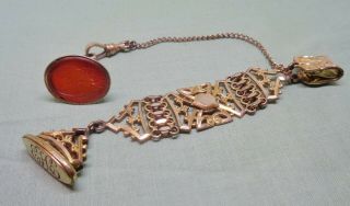 Art Nouveau Victorian Gold Filled Pocket Watch Carnelian Fob Seal