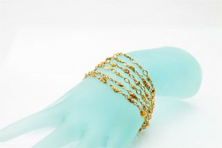 Antique Victorian 1800s 14k 24k Gold Nugget Multi Strand Bracelet 40g