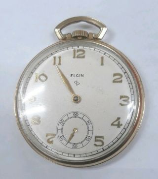 10k Elgin Gold Filled Pocket Watch Grade 546 15 Jewels 1940s