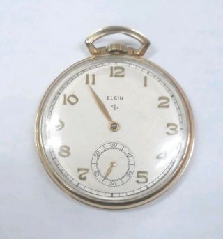 10k Elgin Gold Filled Pocket Watch Grade 546 15 Jewels 1940s 2