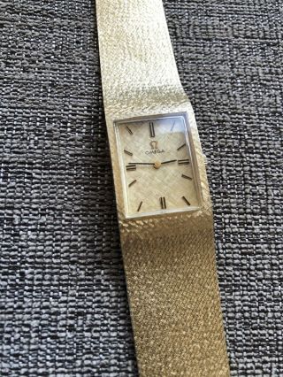 14k Yellow Gold Vintage Mechanical Men Omega Wrist Watch 7 3/4”inches 57.  5 Grams
