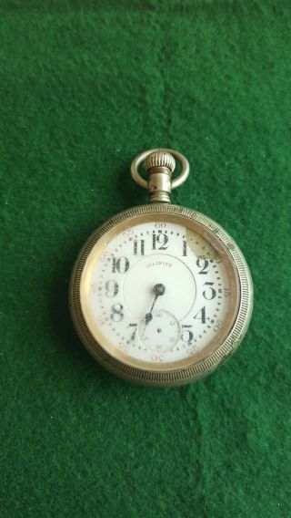 Antique Illinois 18s Pocket Watch With Deer On Case