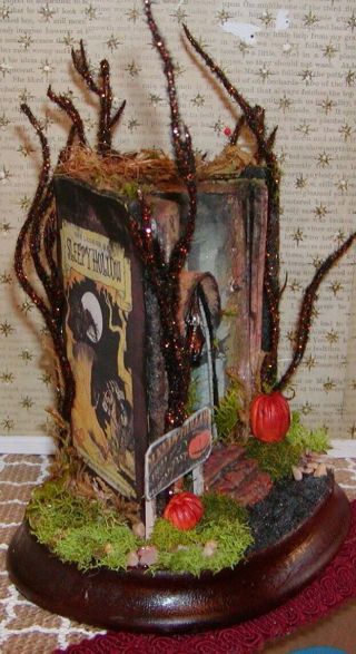 Dollhouse Miniatures Halloween " Sleepy Hollows Ancient Book House "