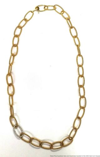 Vintage Marco Bicego 18k Yellow Gold Fine Diamond Oval Link Necklace 20.  4g