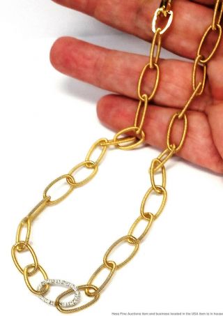 Vintage Marco Bicego 18K Yellow Gold Fine Diamond Oval Link Necklace 20.  4g 6