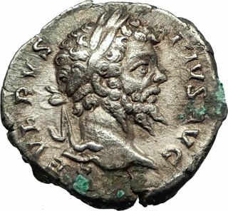 SEPTIMIUS SEVERUS Authentic Ancient 202AD Rome Silver Coin HORSE SOLDIER i77120 2