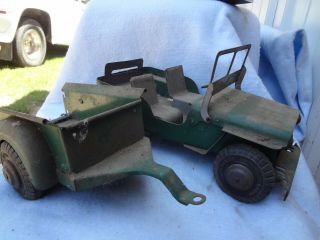 Jeep Marked Willys And Matching Trailer,  Lumar Tires Fold Down Windshield,  Gate,