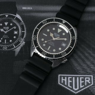 Early Heuer 980.  023 Deep Dive 1000m Professional Diver Watch Quartz 41.  5mm A,