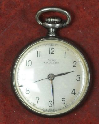 Lady Calvert Pocket Watch,  Size 6/0 Sterling Case,  17 Jewel