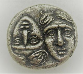 Rare Ancient Greek Silver Stater Coin Istros Twins And Eagle