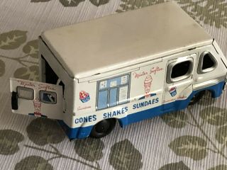 Vintage Mister Softee Ice Cream Friction Tin Truck Last One Out Of Case 1960’s 6