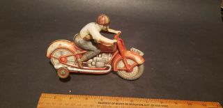 Rare Vintage Tin Friction Technofix Bmw Motorcycle Made In Germany Wind Up
