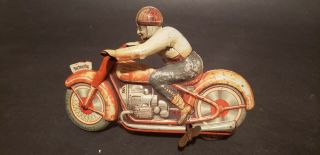 RARE VINTAGE TIN FRICTION TECHNOFIX BMW MOTORCYCLE MADE IN GERMANY WIND UP 2