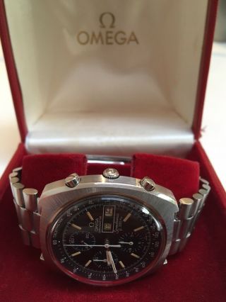Vintage Omega Speedsonic F300hz Chronograph Watch Box & Bracelet Moon Landing 2
