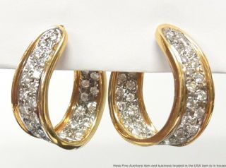 2.  50ctw Ultra Fine Diamond 14k Gold Earrings Bellarri Big Inside Out Hoops 11gr