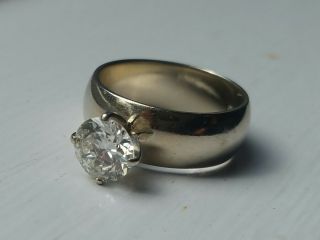 Elegant Antique Heirloom Solitaire Diamond Ring Circa 1950,  White Gold Wedding