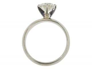 Elegant antique heirloom solitaire diamond ring circa 1950,  white gold wedding 4
