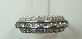 Antique Vintage Art Deco Diamond Wedding Band Platinum Ring Sz 6 Uk - L1/2 Egl Usa