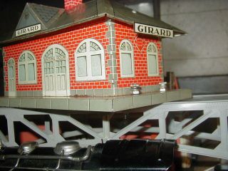 Marx Girard Litho 1955 Gray Shingled Roof Train Waiting Station W/ Switch