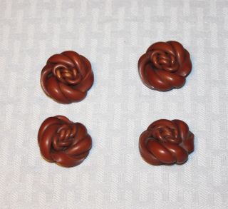 Set Of 4 Vintage Bakelite Blossom Buttons