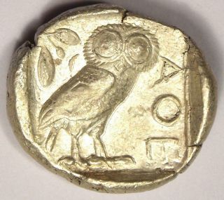 Ancient Athens Greece Athena Owl Tetradrachm Coin (454 - 404 BC) - Very Fine (VF) 3