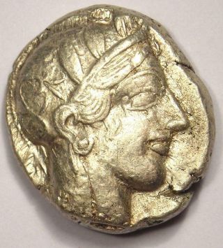 Ancient Athens Greece Athena Owl Tetradrachm Coin (454 - 404 BC) - Very Fine (VF) 4