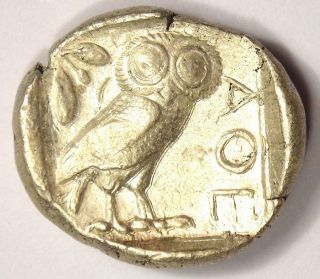 Ancient Athens Greece Athena Owl Tetradrachm Coin (454 - 404 BC) - Very Fine (VF) 5