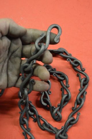 S - Hook Chain,  Wrought Iron,  1/4 In Dia.  Hand Forged By Blacksmiths In The Usa
