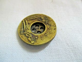 Rare William H Harrison Campaign Brass Button 1840 Sherman Bronson Waterbury CT 4