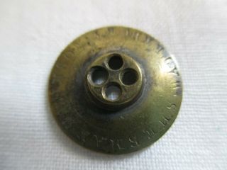 Rare William H Harrison Campaign Brass Button 1840 Sherman Bronson Waterbury CT 6