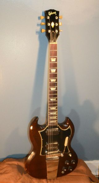 Vintage Gibson Sg Standard 1968 Patent Decal Pickups Lyre Vibrola 1