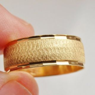 Fine Vintage 18ct Gold Engraved Wedding Band Ring C1987; Uk Ring Size 