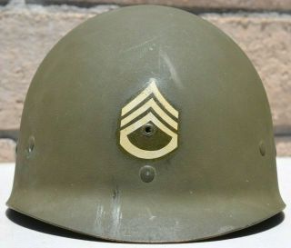 Us Wwii M - 1 Helmet Liner Westinghouse U.  S.  Army Staff Sergeant Insignia